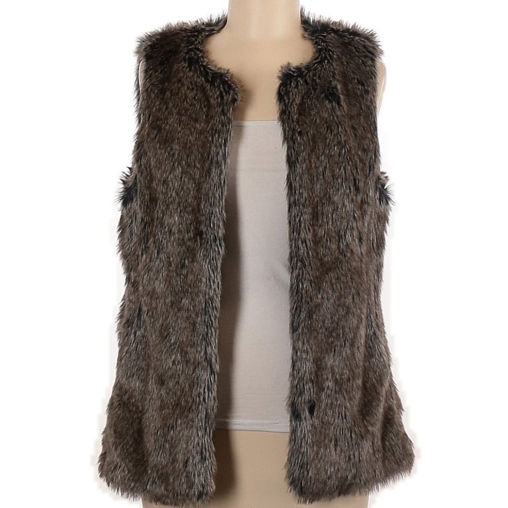 Nwot Banana Republic Women's Faux Fur Vest Size Large